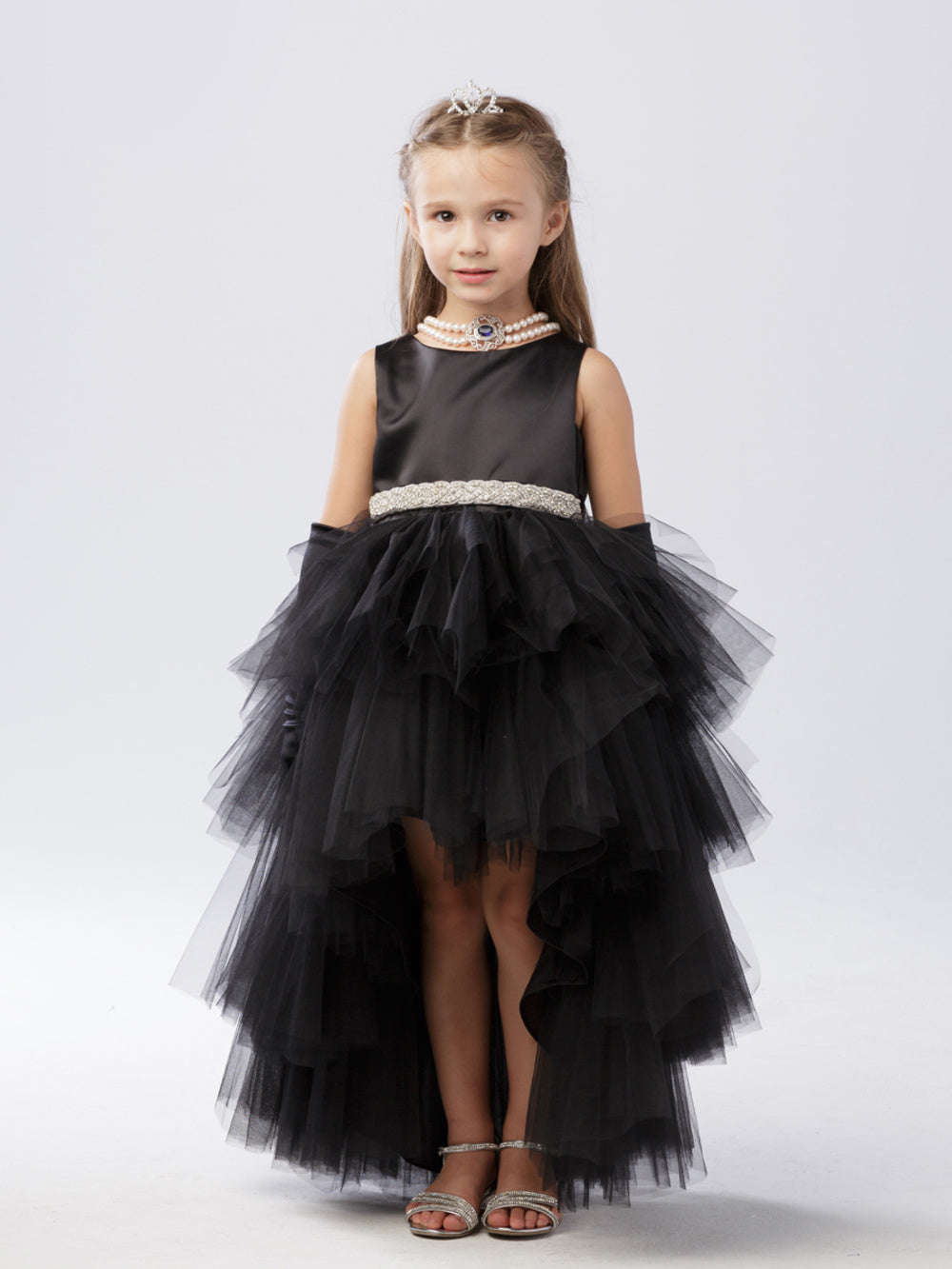 Kids High Low Tulle Flower Girl Dress