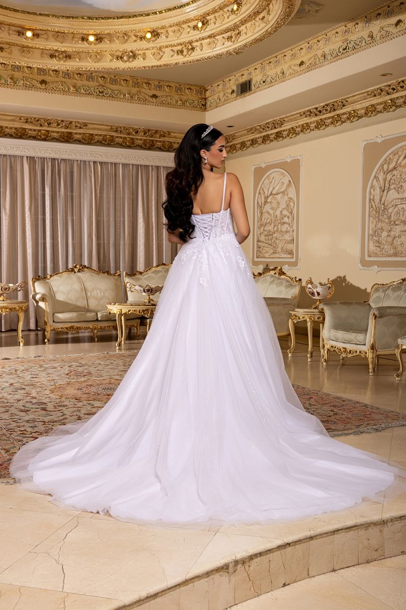Square Neckline Spaghetti strap A-line Bridal Dress RQ8273