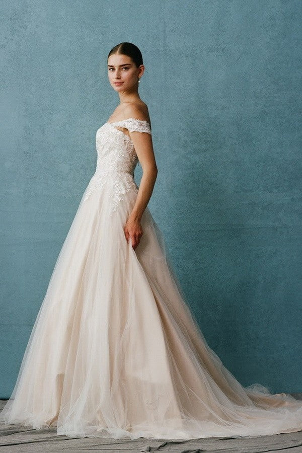 Off Shoulder Sweetheart Ball Gown Train - Sale