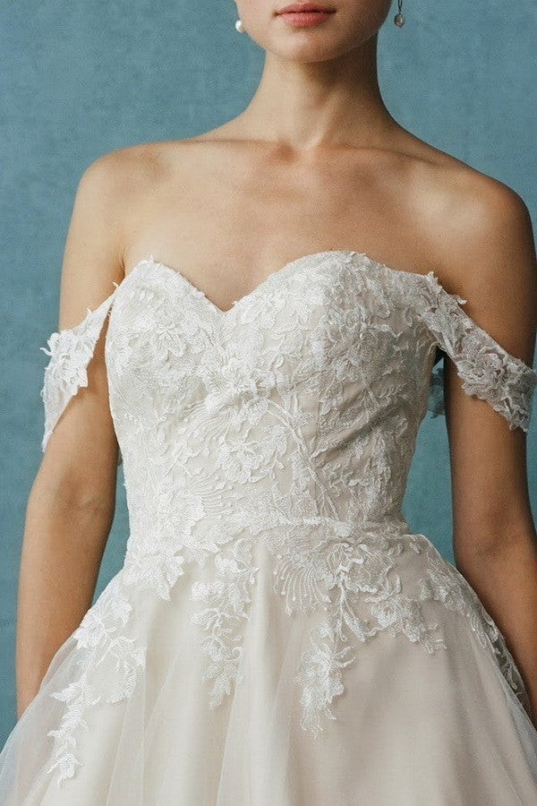 Off Shoulder Sweetheart Ball Gown Train - Sale