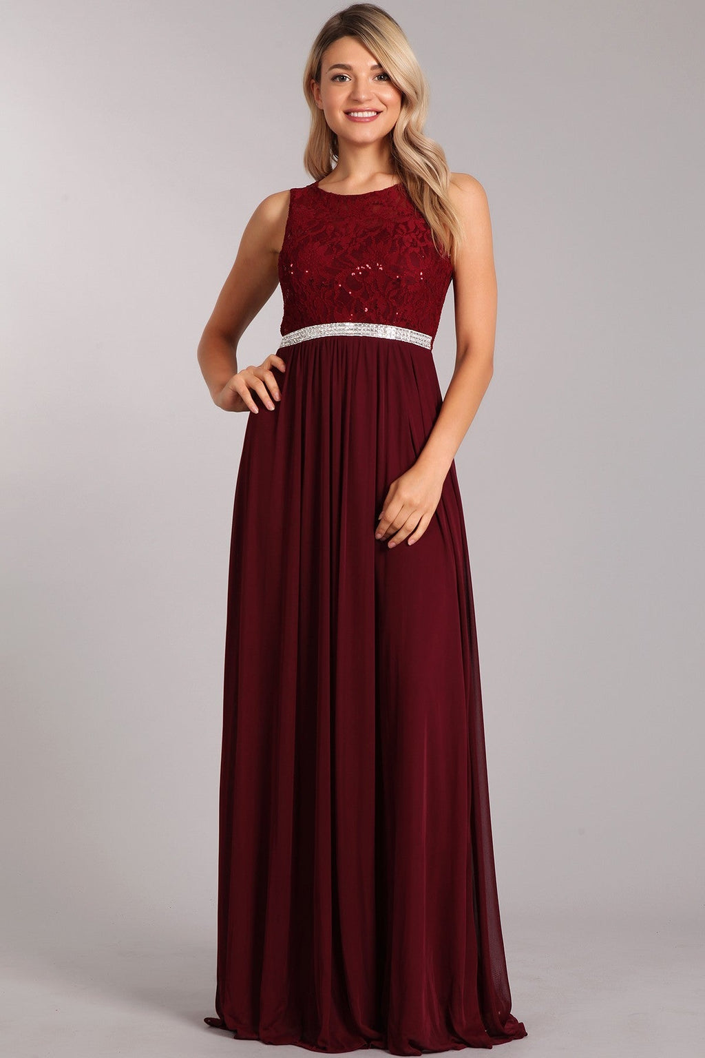 Lace and Satin Long Bridesmaids Dress M / NAVY Lace and Satin Long Bridesmaids Dress M / NAVY