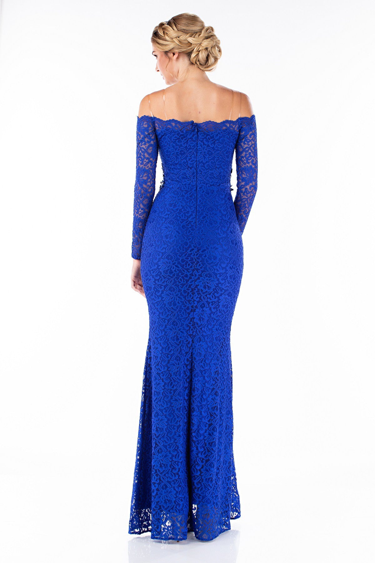 Off Shoulder Sleeve Dress With Mesh Cut Out