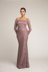 Off Shoulder Sleeve Dress With Mesh Cut Out