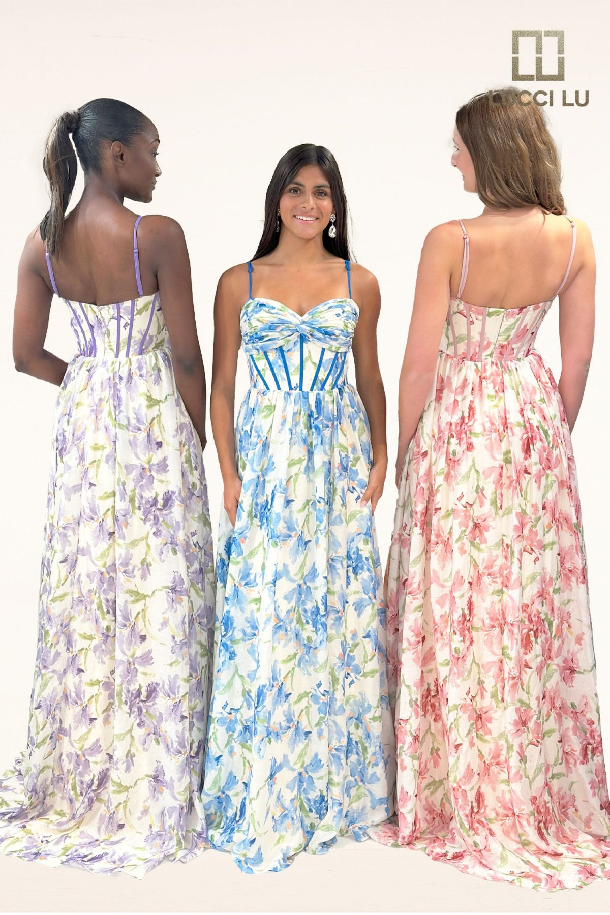 Floral A-line Prom Dress by Lucci Lu