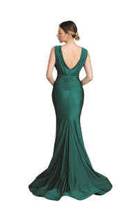V neck bridesmaid dress