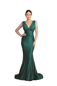 V neck bridesmaid dress