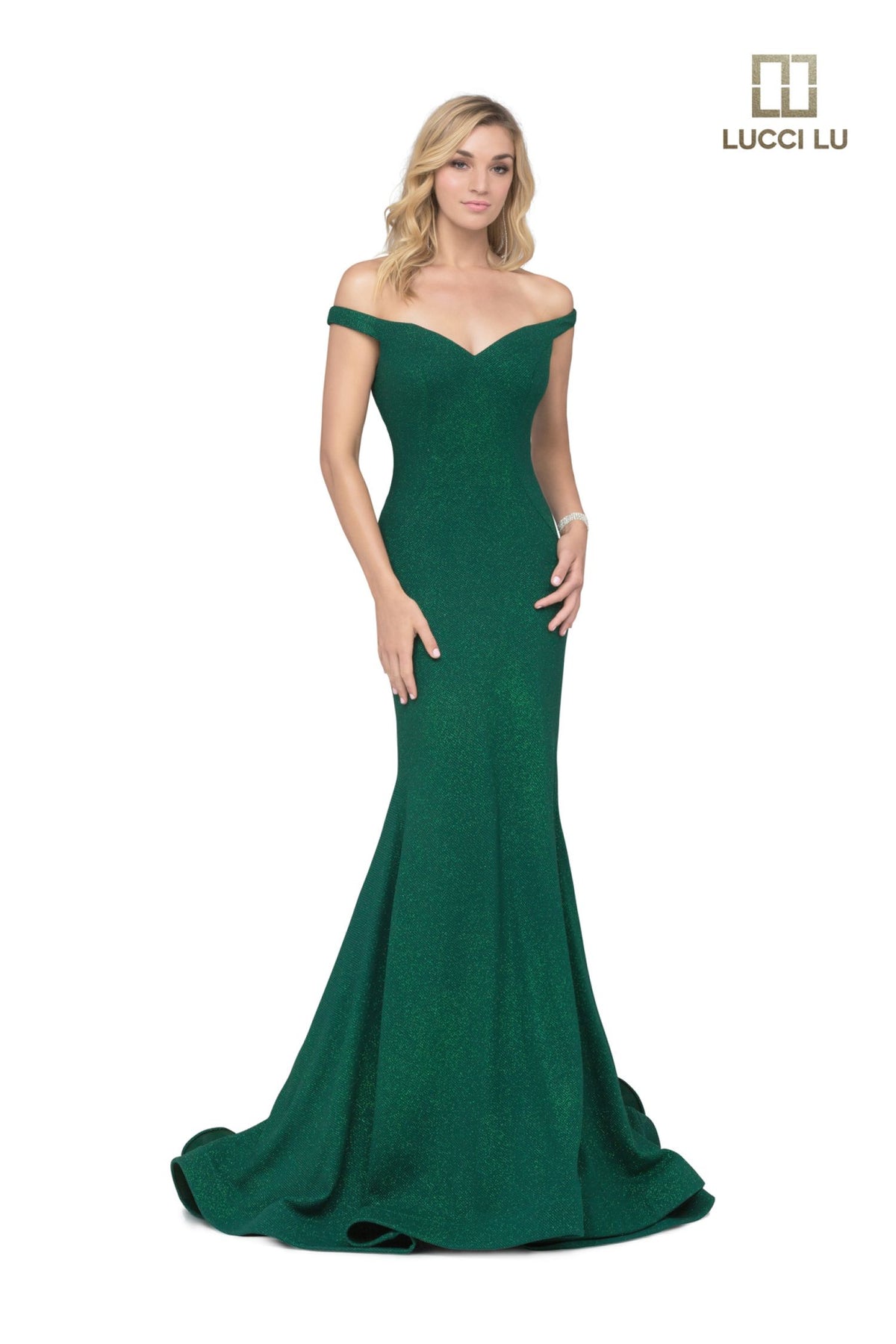 Sparkle Jacquard Off Shoulder Mermaid by Lucci Lu