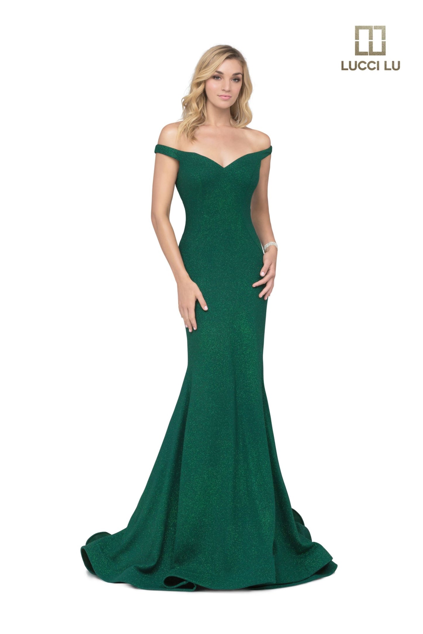 Sparkle Jacquard Off Shoulder Mermaid by Lucci Lu