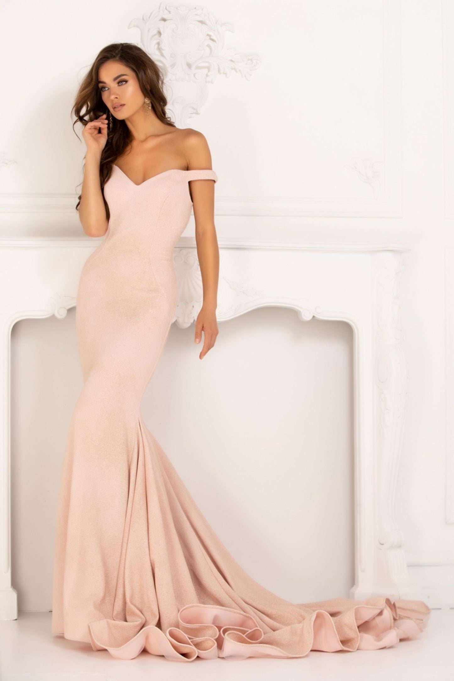 Sparkle Jacquard Off Shoulder Mermaid by Lucci Lu