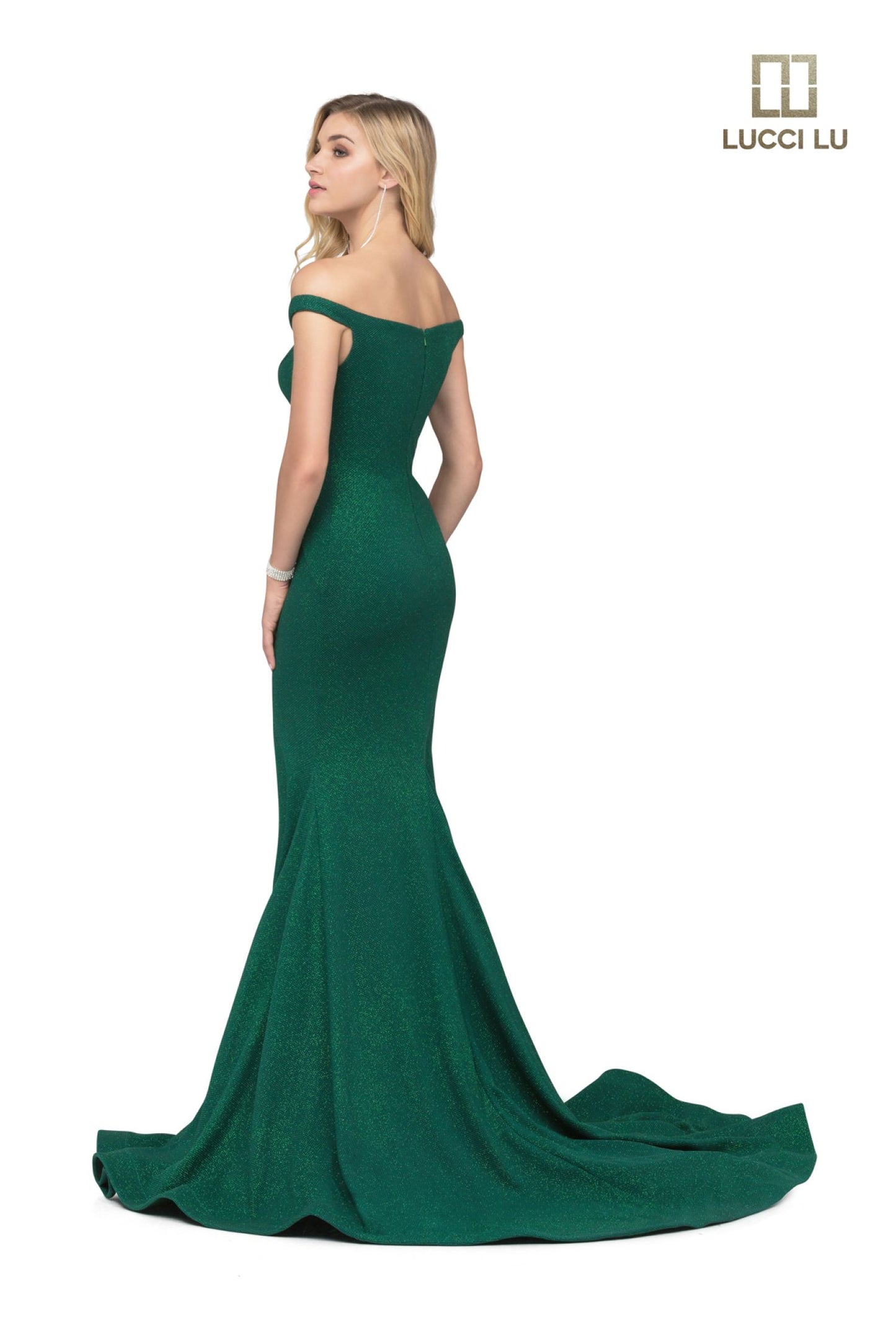 Sparkle Jacquard Off Shoulder Mermaid by Lucci Lu
