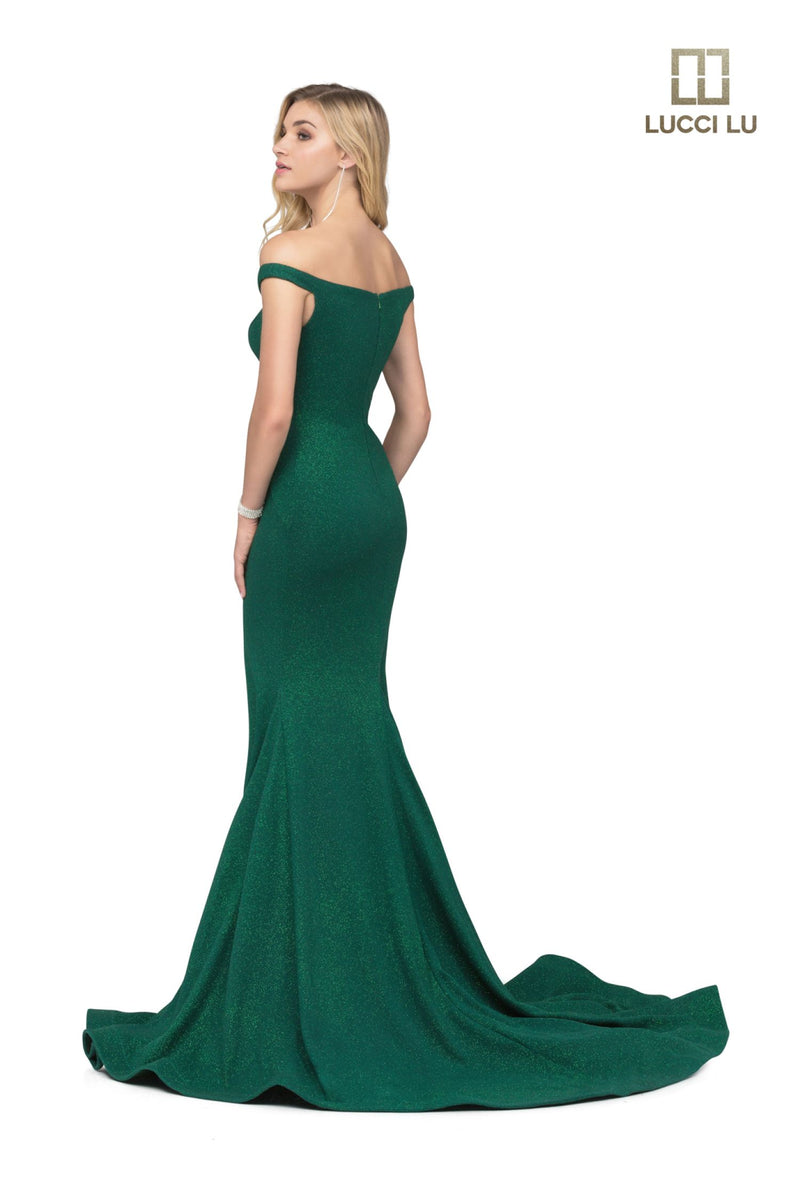 Sparkle Jacquard Off Shoulder Mermaid by Lucci Lu