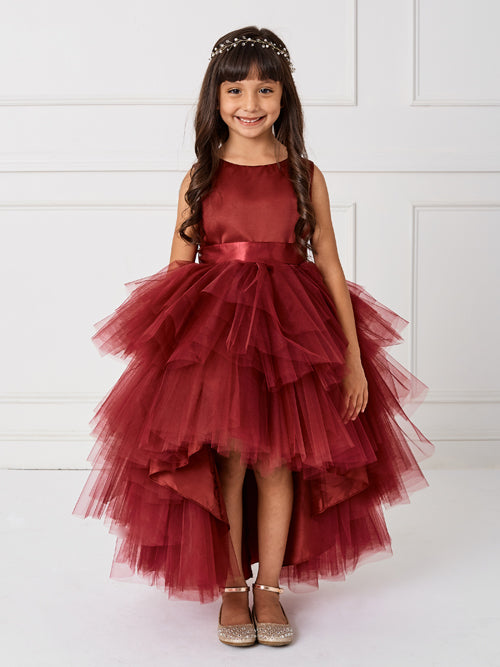Kids High Low Tulle Flower Girl Dress