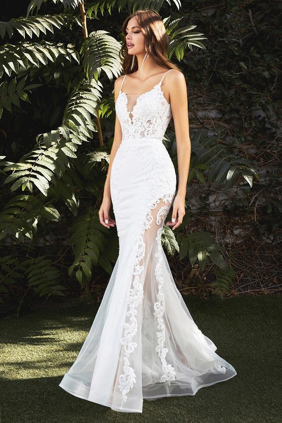 Mermaid Lace wedding gown with cut out