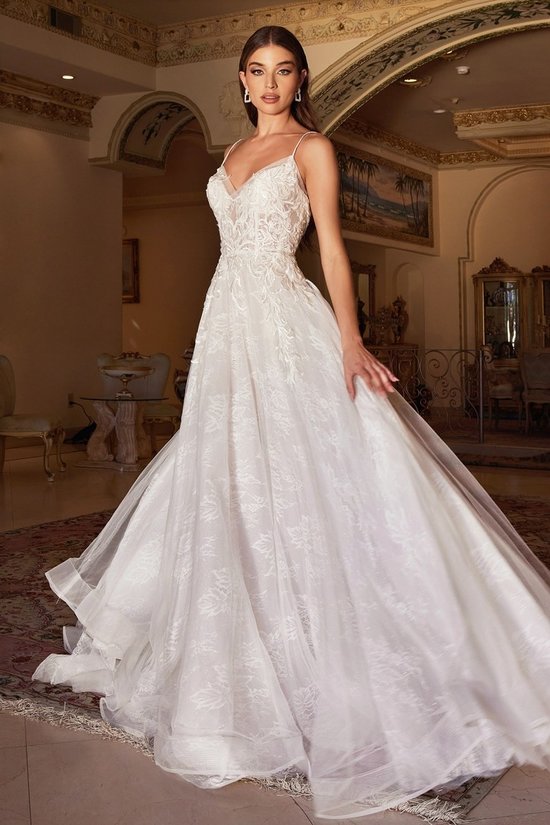 A-LINE CHANTILLY LACE BRIDAL GOWN