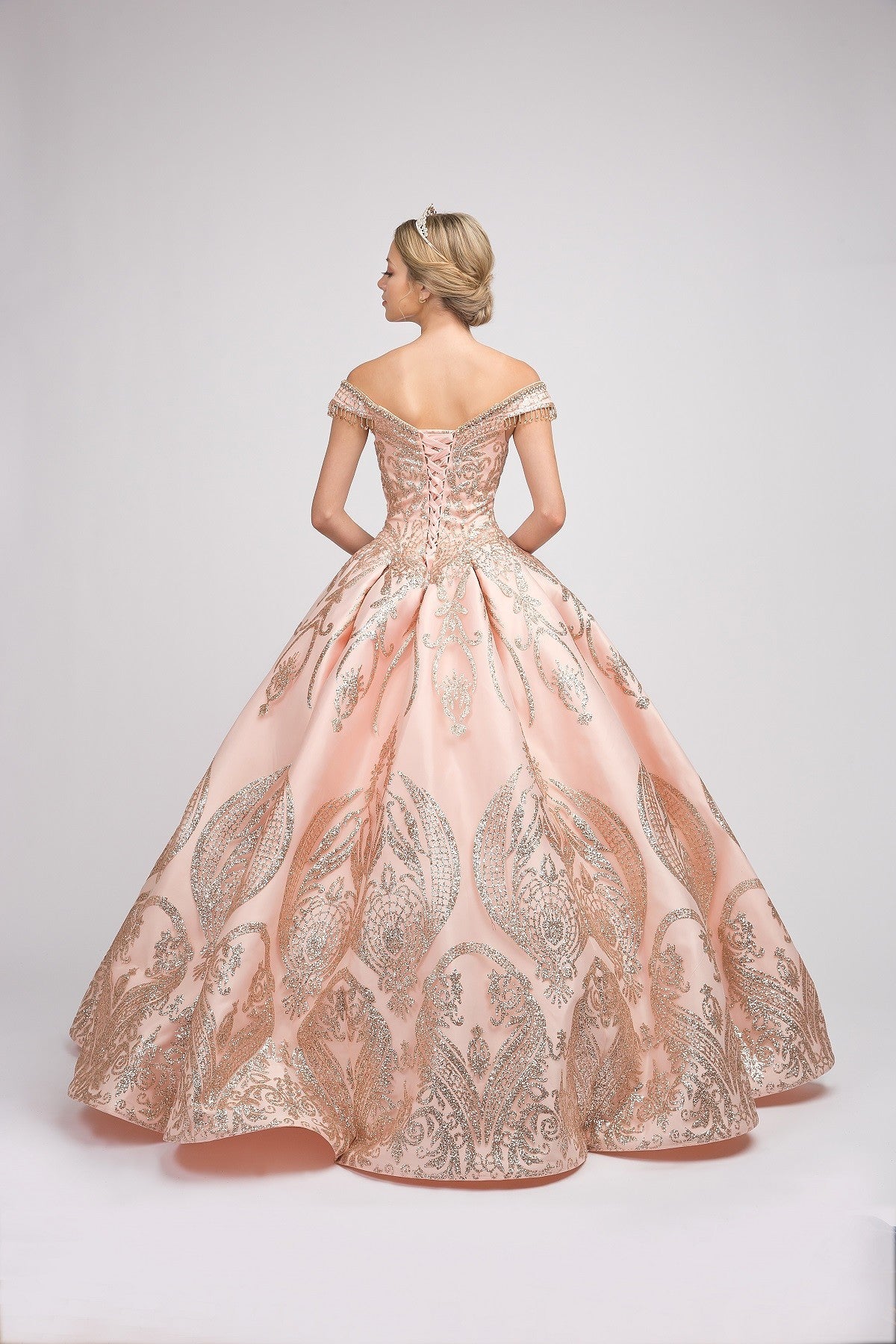 Rose gold quinceanera dress