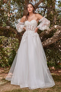 SALE Lace Strapless Layered Tulle A-line Wedding Dress