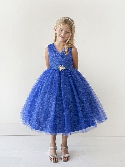 v neck flower girl dress
