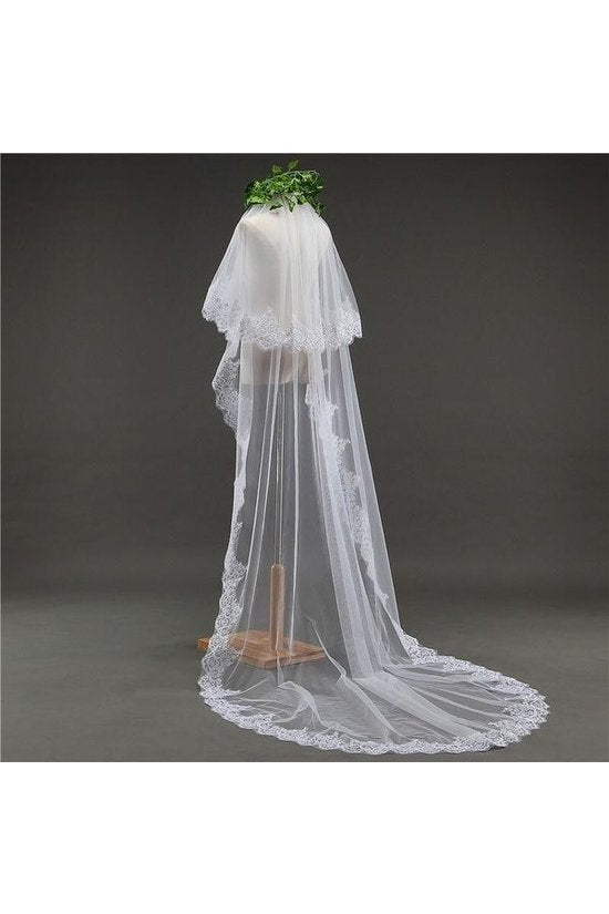 2 Tier Cathedral Length Wedding Veil - Moda FormalwearveilsMy Fashion