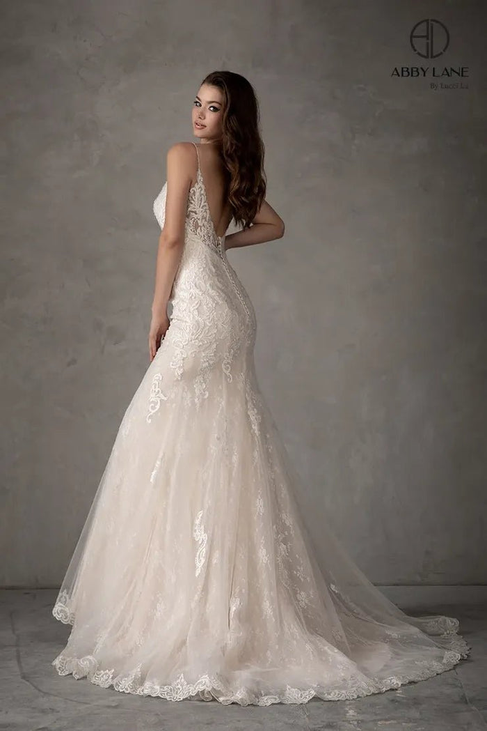 ABBY LANE Lace and Tulle Wedding Gown - Moda FormalwearDressesABBY LANE