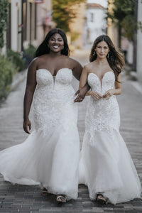Beaded Sleeveless Sweetheart Wedding Dress for Plus size or Curvy - Moda FormalwearDressesAllure Bridal