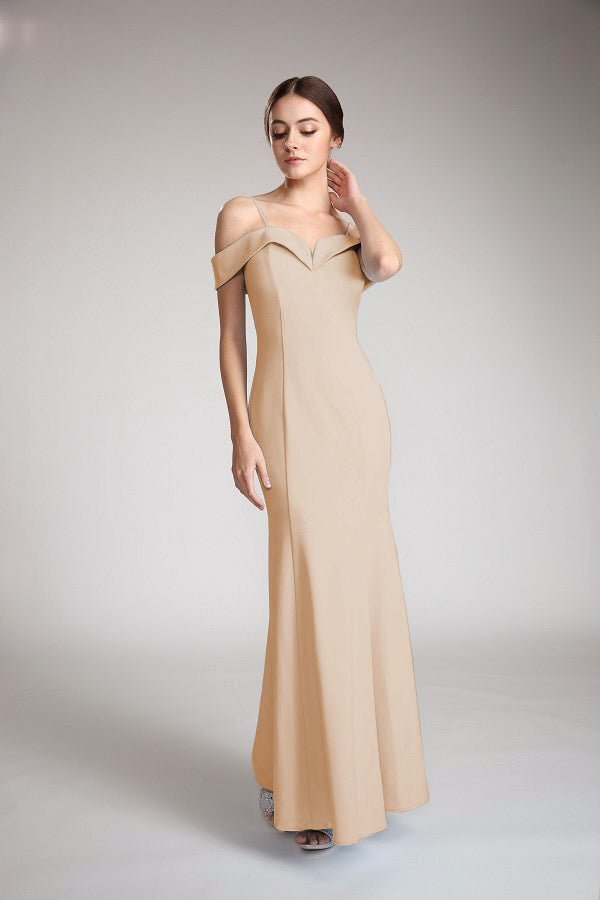 Off the Shoulder Long Bridesmaids Dress - Moda FormalwearDressesFiesta Fashion