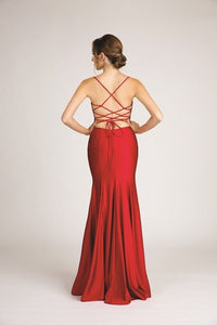 Satin Open Back High Slit Leg Evening Gown Dress Fiesta 7245 In Many Colors - Moda FormalwearDressesFiesta Fashion