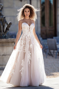 Soft Sparkle of Sequined Lace Wedding Dress - Moda FormalwearDressesAllure Bridal