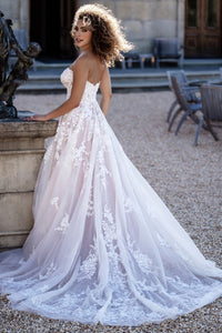 Soft Sparkle of Sequined Lace Wedding Dress - Moda FormalwearDressesAllure Bridal