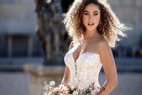 Soft Sparkle of Sequined Lace Wedding Dress - Moda FormalwearDressesAllure Bridal